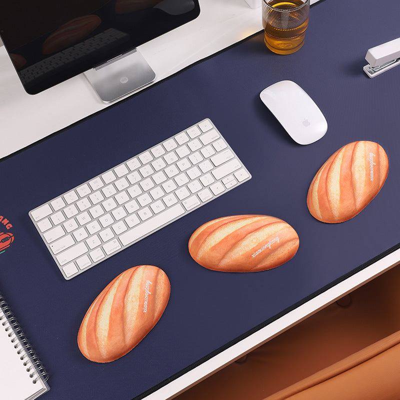 "Chubby Comfort" Silicone Keyboard Wrist Rest & Mouse Pad Set - Bread Theme