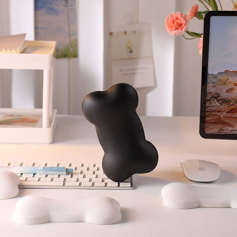 "Chubby Comfort" Silicone Keyboard Wrist Rest & Mouse Pad Set - Cute Bones